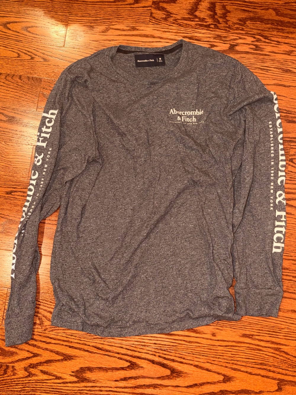 Abercrombie & Fitch Long Sleeve Logo Shirt | Men’s Medium | Charcoal Gray